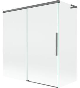 Mexen Rox L parawan nawannowy 2-skrzydłowy rozsuwany 150 + 70 x 150 cm, transparent, gun metal - 8C9L-150-070-95-00