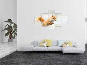 Obraz - Skaczący lis (125x70 cm)