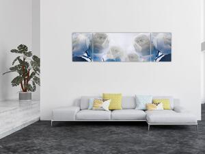 Obraz - Białe róże (170x50 cm)