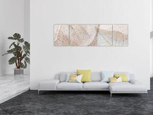 Obraz - Beżowe liście (170x50 cm)