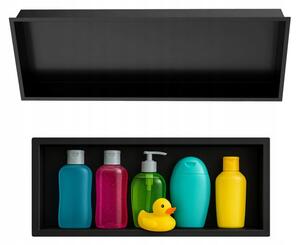 Półka łazienkowa wnękowa Estiva FALEZA Black 90x30x10 cm czarna 1 szt