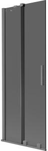 Mexen Velar parawan nawannowy 2-skrzydłowy rozsuwany 75 x 150 cm, grafit, gun metal - 896-075-000-41-95