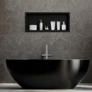 Półka łazienkowa wnękowa Estiva FALEZA Black 90x30x10 cm czarna 1 szt