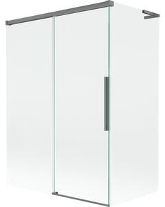 Mexen Rox L parawan nawannowy 2-skrzydłowy rozsuwany 120 + 70 x 150 cm, transparent, gun metal - 8C9L-120-070-95-00