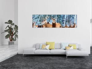 Obraz - Stado jeleni (170x50 cm)