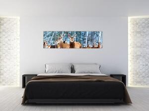 Obraz - Stado jeleni (170x50 cm)