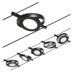 Paulmann Wire RoundMac system linkowy LED 5-punktowy czarny, czarny, przedpokój, metal, nowoczesny
