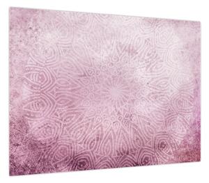 Obraz - Mandala na różowej ścianie (70x50 cm)