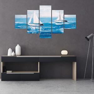 Obraz - Obraz jachtów na morzu (125x70 cm)