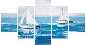 Obraz - Obraz jachtów na morzu (125x70 cm)
