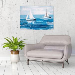 Obraz - Obraz jachtów na morzu (70x50 cm)