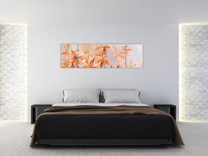 Obraz - Malowane kwiaty (170x50 cm)