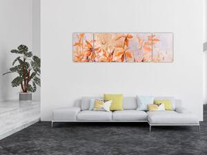 Obraz - Malowane kwiaty (170x50 cm)