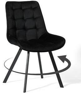 MebleMWM Krzesło obrotowe DC-6030S | welur | czarne