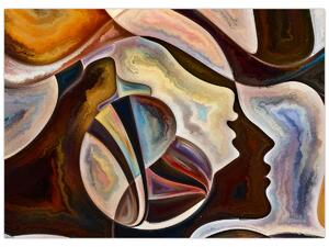 Obraz - Abstrakcja głów (70x50 cm)