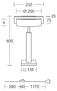 Lampa stołowa LED Talon marki HerzBlut, drewno, ściemniana