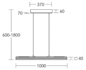 Lampa wisząca LED HerzBlut Hermann, dąb olejowany, góra/dół