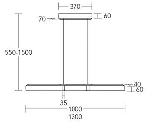 Lampa wisząca LED HerzBlut Marley, drewno, góra/dół, ściemniana