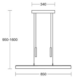 Lampa wisząca LED HerzBlut Leonora, 85 cm, drewno, ściemniana