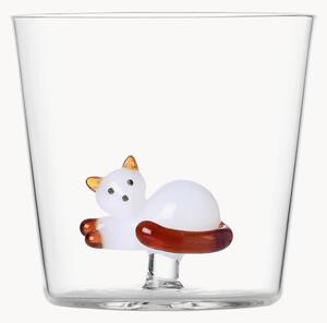 Ręcznie wykonana szklanka ze szkła borokrzemowego Tabby Cat