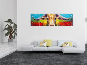 Obraz - Malowana krowa (170x50 cm)