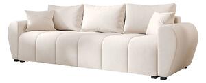 Kremowa sofa tapicerowana z pojemnikiem na pościel D0-L86