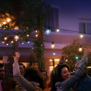 Philips Hue Łańcuch świetlny LED Festavia Globe 14 m 20 szt. IP65 Globe, możliwość ściemniania, czarny, metal, nowoczesny