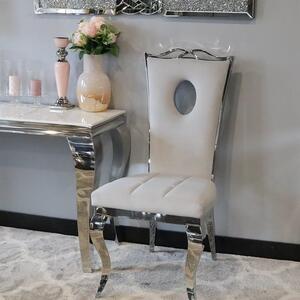 Krzesło glamour Luxury Silver - krzesło tapicerowane szare