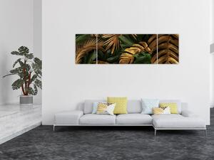 Obraz - Złote liście (170x50 cm)