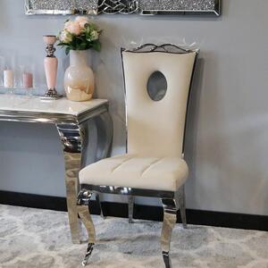 Krzesło glamour Luxury Beige - krzesło tapicerowane beżowe