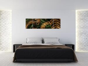 Obraz - Złote liście (170x50 cm)
