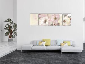 Obraz - Kwiaty malarstwo (170x50 cm)