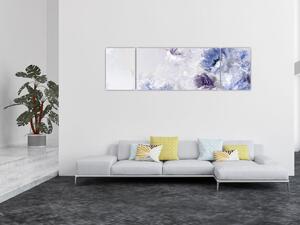 Obraz - Kwiaty, teksturowane malarstwo (170x50 cm)