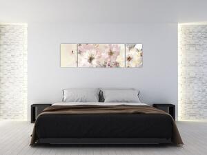 Obraz - Kwiaty malarstwo (170x50 cm)