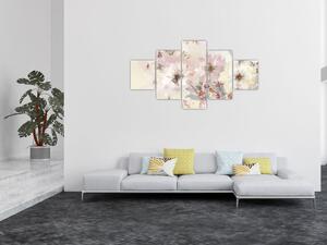 Obraz - Kwiaty malarstwo (125x70 cm)