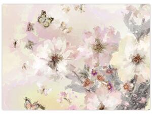 Obraz - Kwiaty malarstwo (70x50 cm)