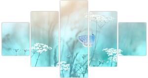 Obraz - Motyl w niebieskim (125x70 cm)