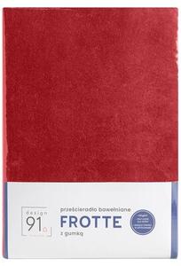 Prześcieradło EUROFIRANY Design 91 Frotte 140 x 200 cm Czerwony