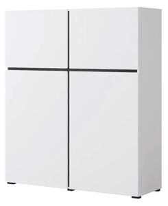 Komoda wysoka CROSS 4D 119cm biaÅa/czarna
