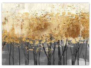 Obraz - Złote drzewa (70x50 cm)
