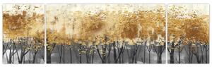 Obraz - Złote drzewa (170x50 cm)