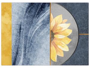 Obraz - Kształty i kwiat (70x50 cm)