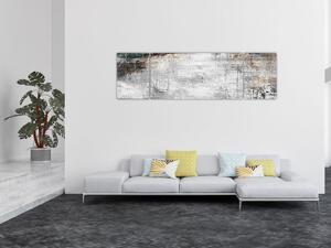 Obraz - Abstrakcyjne teksturowane płótno (170x50 cm)