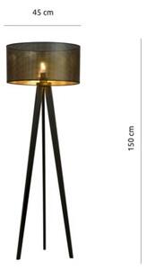 Lampa stojąca podłogowa Emibig 1xE27 60W ASTON LP1 BLACK/GOLD 1148/LP1