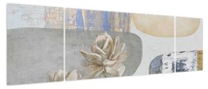 Obraz - Obraz z kwiatami i teksturami (170x50 cm)