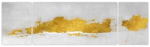 Obraz - Złote i szare pociągnięcia (170x50 cm)