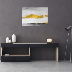 Obraz - Złote i szare pociągnięcia (70x50 cm)
