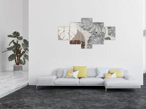 Obraz - Wzór z liśćmi (125x70 cm)