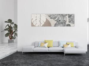 Obraz - Wzór z liśćmi (170x50 cm)