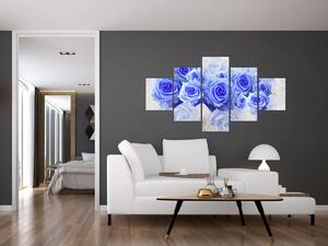 Obraz - Niebieskie róże (125x70 cm)